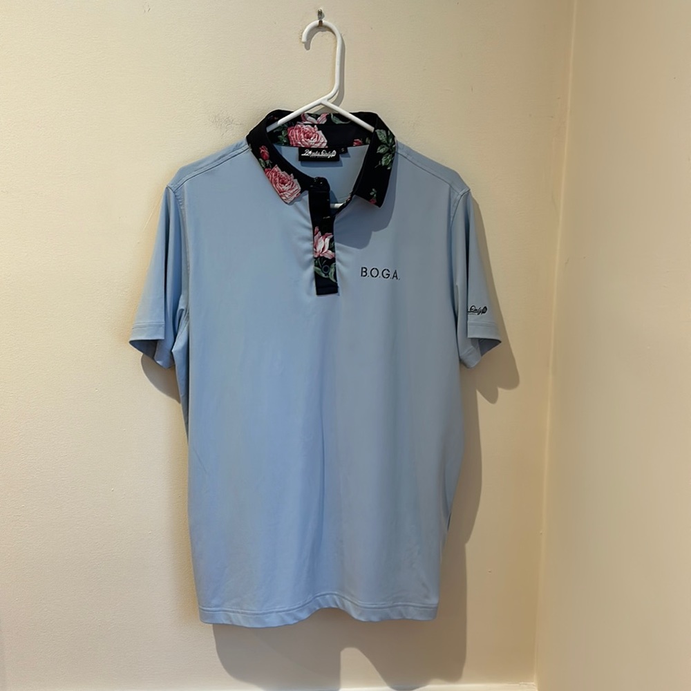 Bombs Only Golf Apparel Limited Edition Men’s Light Blue Golf Polo Size S